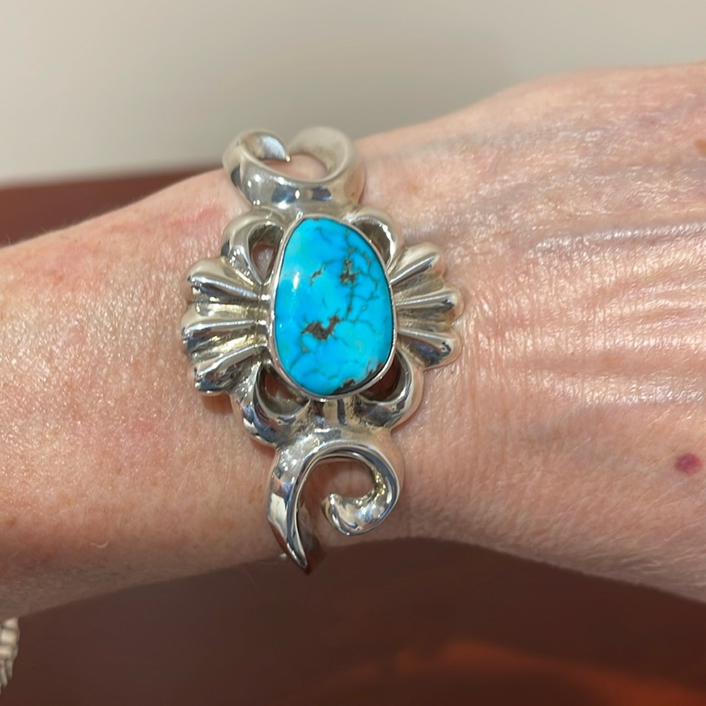 *Price Firm* Amazing Sterling Silver and Turquoise Cuff Bracelet